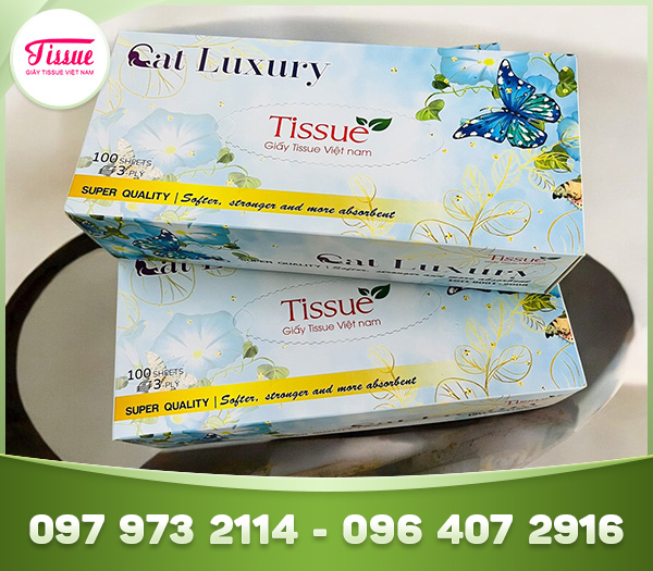 Khăn giấy hộp lụa CAT Luxury 100 tờ 3 lớp
